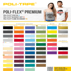 Poli-Tape Poli-Flex Premium Flexfolien für T-Shirt-Druck Textilfolie