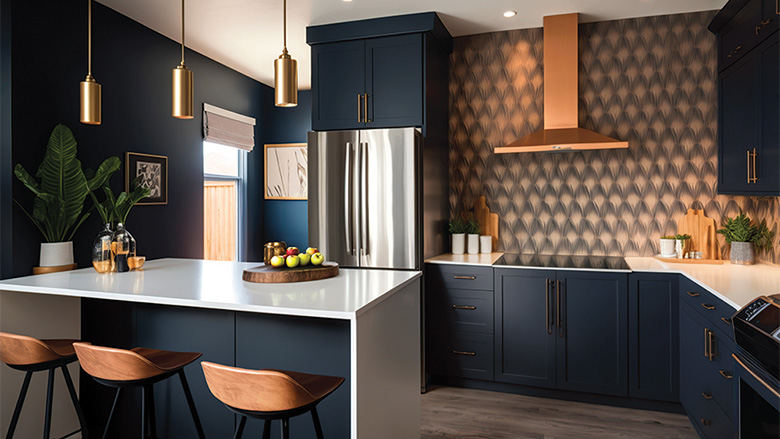 Möbelfolie Küche unifarben blau Möbelfolie Küche unifarben blau